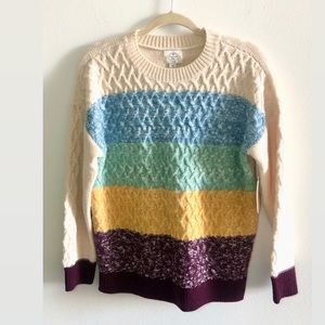 NWT St John’s Bay Striped Knit Sweater Size PM